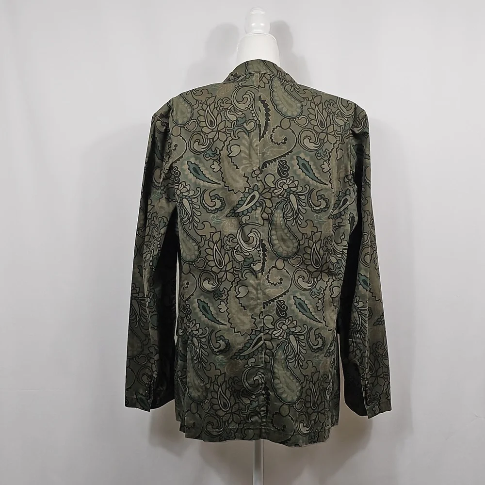 Bonobos Jetsetter Unconstructed Blazer 44L Slim Fit Green Blue Paisley Jacket